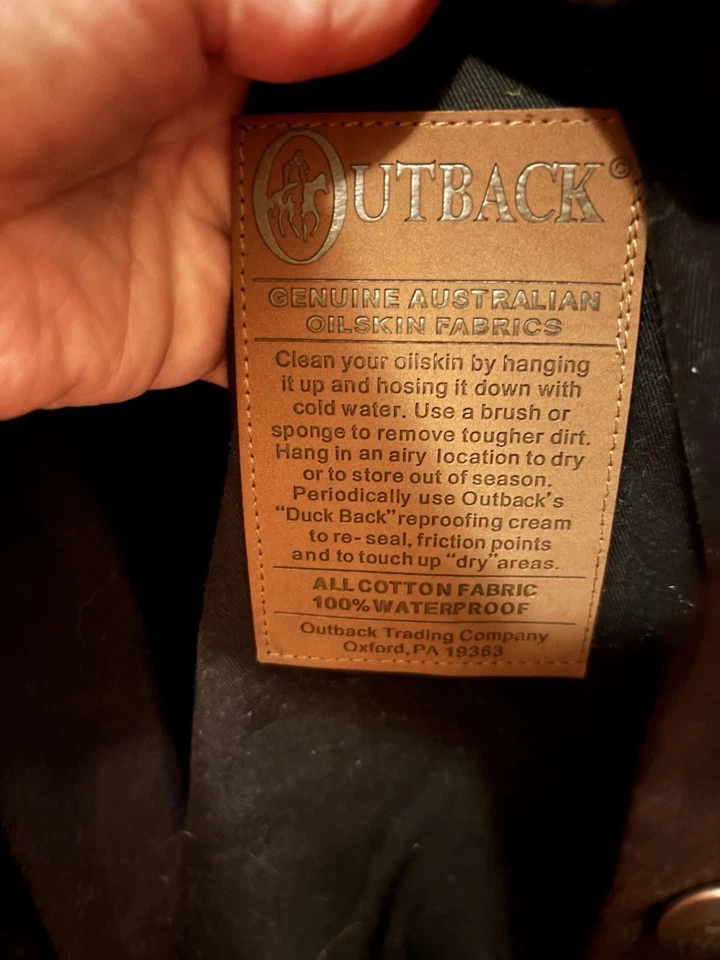 Outback Trading Company Oilskin Low Rider Duster Coat - L - Black - Image 4 of 4