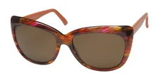 NEW ANDY WOLF DESIRE SUNGLASSES ITALY E 57-16-140 CAT EYE BROWN PLASTIC FULL-RIM