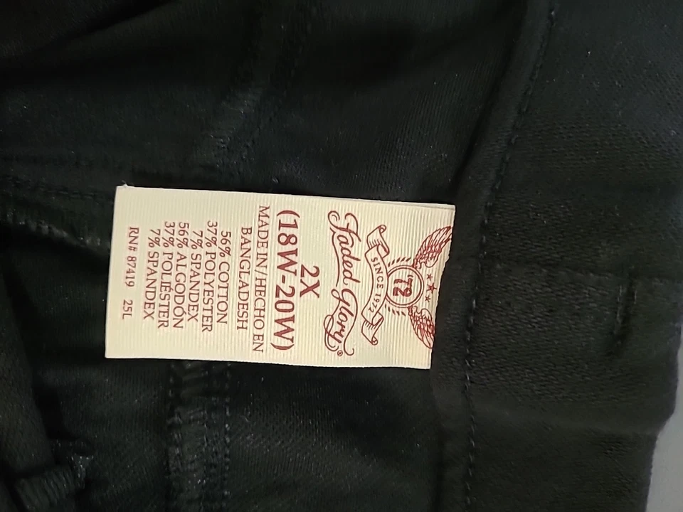 Pantalones leggings de punto elástico de mezclilla oscura Faded Glory para mujer 2X (18-20W) Foto 3 de 4