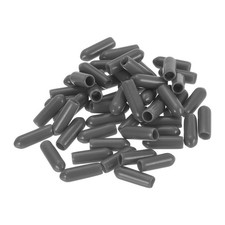 50pcs Rubber End Caps 4mm ID Vinyl Cap Cover Screw Protectors Dark Grey