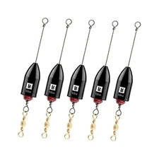  CRR Carolina Ready Rigs for Bass Fishing Saltwater, 5pcs B: Black_1/2oz_5pack