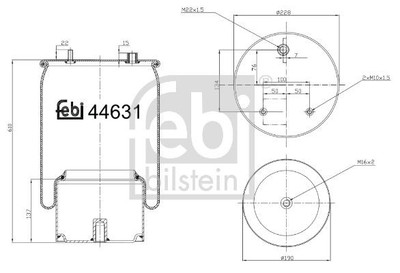 Febi Bilstein 44631 Luftfederung Luftfederbalg für DAF CF LF 55 XF XG 2001->