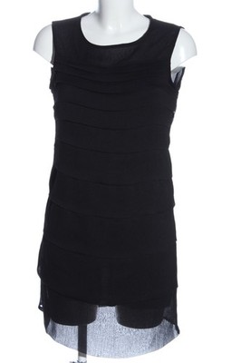 ZARA BASIC Chiffonkleid Damen Kleid Gr. DE 38 schwarz Casual-Look