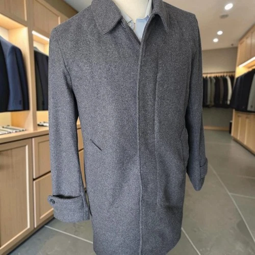 New Banana Republic Mario Bellucci Car Coat Overcoat Medium 38r Wool Blend image 4