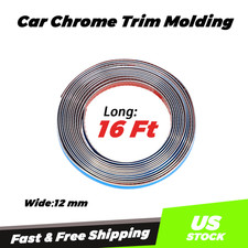 Car Chrome Trim Molding 16ft 12 Scratch-proof Vehicle Body Side Trim Strip