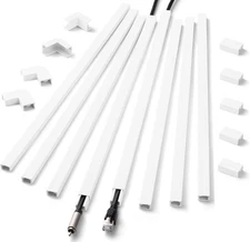 Cord Hider Wall for One Cord, 136in Cord Covers for Wires on Wall, Easy Install 