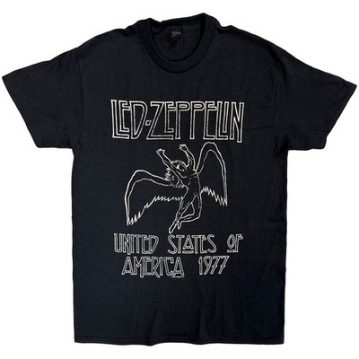 Led Zeppelin T-Shirt USA Tour 77 Official Herren schwarz Classic Rock Merch US 1977