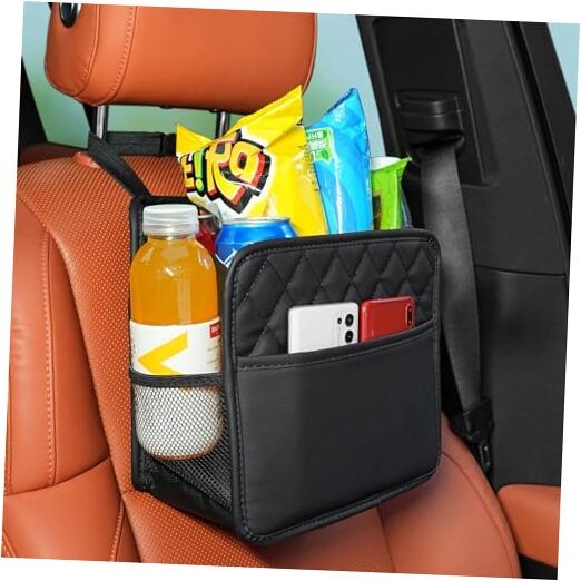 2-Pack Waterproof Black Car Seat Back Organizers for Storage