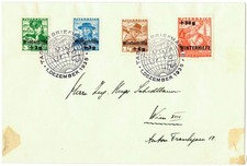 Austria 1935 - Winterhelp Set auf Brief mit Sst. Znaczek pocztowy