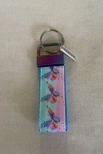 Butterfly 4  Key Fob With Charm Saying  Inspire  Attached