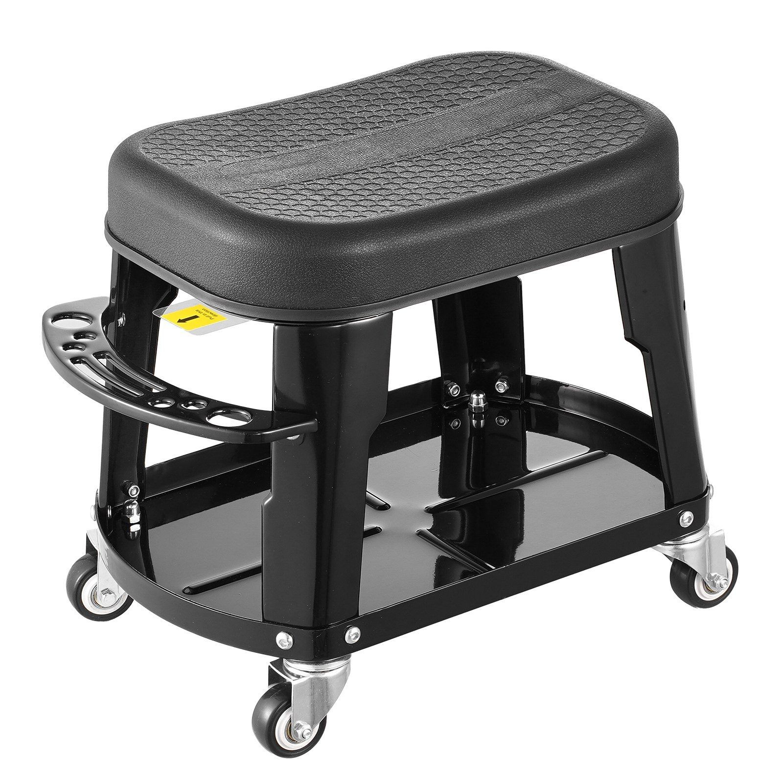 300lb Heavy-Duty Workshop Stool w/360° Rotation Tool Tray Waterproof Cushion