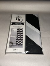 Black  White Chevron Fabric Shower Curtain 70  x 78" Shower Curtain HQ NEW