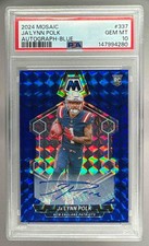 4280 Ja'Lynn Polk 2024 Panini Mosaic #337 Blue Prizm Rookie Auto RC /99 PSA 10