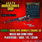 Borderlands 4✨ MODDED 1335K DPS ROWAN'S CHARGE AR BL4 ✅PC-PS-XBOX✨