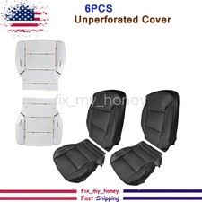 Front Leather Seat Cover Black Foam Pad For 15-19 Gmc Sierra Yukon Silverado New