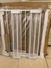 Walk Through Baby Gate with Extension and Auto Close 28 to 43 Inches White