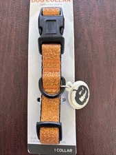 Autumnal Adjustable Small Dog Collar Glitter Halloween Reflective Pumpkin Charm