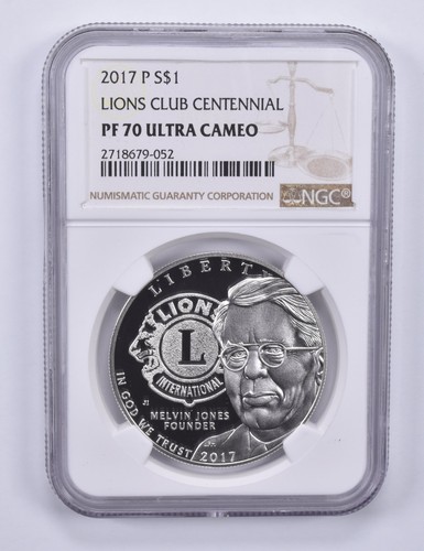 2017-P Lions Club Centennial Commemorative Dollar PF70 UCAM NGC *0558