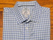 JOS A BANK 1905 Slim Fit Stretch Non Iron Plaid Shirt Men's 17.5 X 36 LS