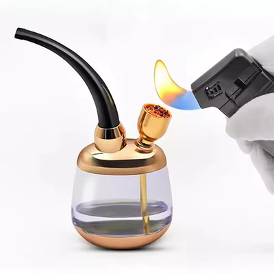 GOLD MINI PORTABLE WATER TOBACCO SMOKING HOOKA PIPE RETRO SHAPE. (SHIPS FAST)