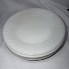 Set of 5 Vintage Fire King Oven Ware Swirl  9" White Milk Glass Dinner Plates
