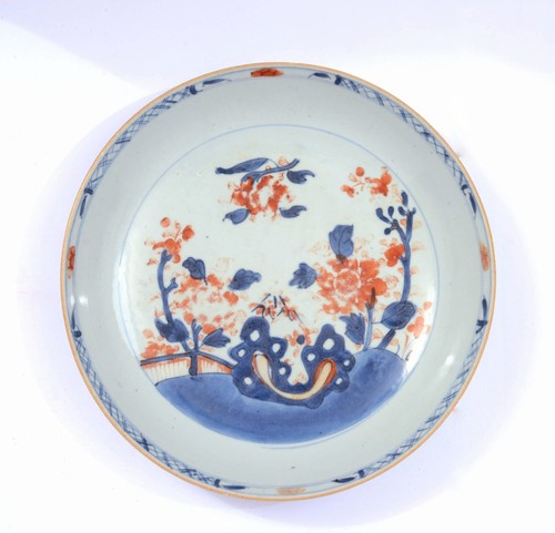 19C Chinese Export Imari Famille Rose Verte Porcelain Plate Flower 9.7"