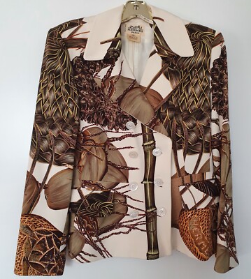 Hermès Blazer Seide Modell Jardin creole Gr.36 neuwertig selten