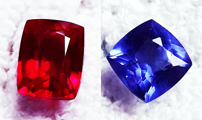 Natural Ruby & Tanzanite 8 to 10 Ct Certified Pair Loose Gemstone ~RK630