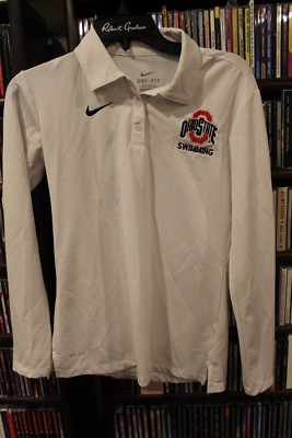 Ohio State Buckeyes Swimming Nike Long Sleeve Polo Shirt Dri Fit