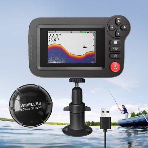 3.5in Wireless Sonar Fish Finder Underwater Depth Sounder With Fishing Detector - Picture 20 of 22