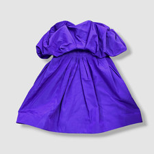 $4990 Oscar De La Renta Women's Purple Moiré Faille Strapless Dress Size 8