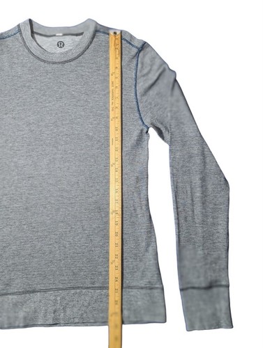 Lululemon Reversible Pullover Crewneck Sweater Men's Med Stripe Gray - Picture 15 of 16