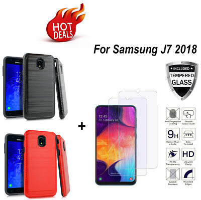 For Samsung Galaxy J7 Crown/J7 2018/Refine/Star Case Cover + Screen Protector