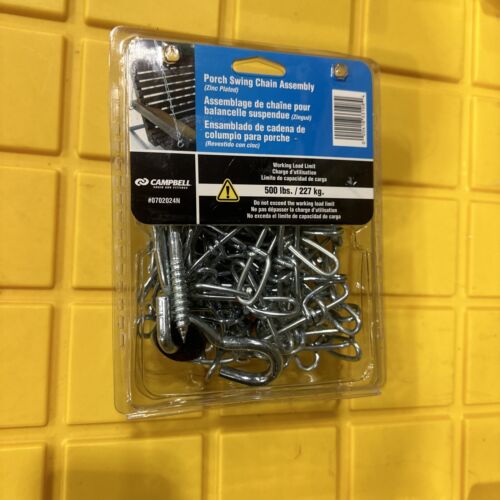 Porch Swing Hanging Chain Kit Assembly Ceiling Hooks 500 LB Max Load