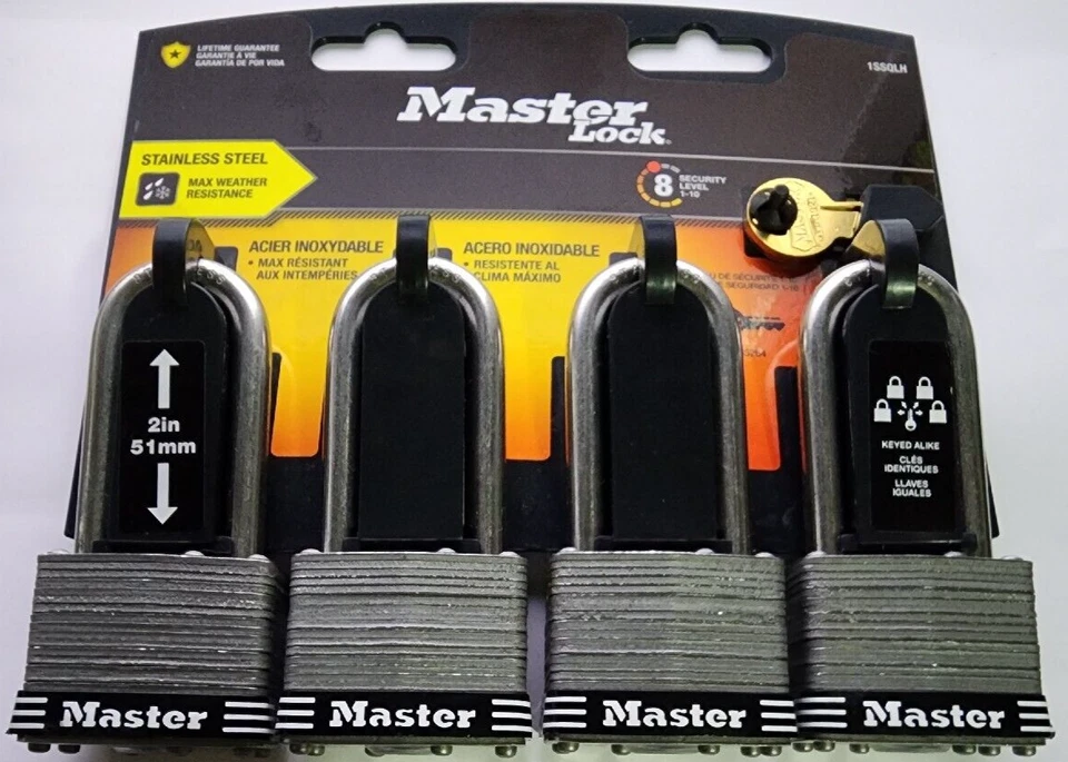 Master Lock Stainless Steel Outdoor Padlock with Key, 1-3/4 in. Wide, 2 in. Shac - Image 3 of 4