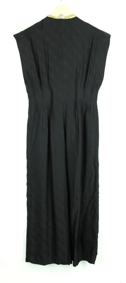 SANDRO Gaia Jumpsuit Damen (EU) 38 Weit Bein Goldkette Plissee Logo Schwarz - Bild 2 von 4