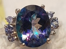 Blue/Purple Topaz With Tanzanite Sterling Silver Ring - Size 9