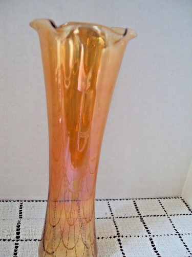 Jeannette Krug Ringelblume Hex Optik geriffelter Rand Vase Vintage guter Zustand F1 - Bild 9 von 11