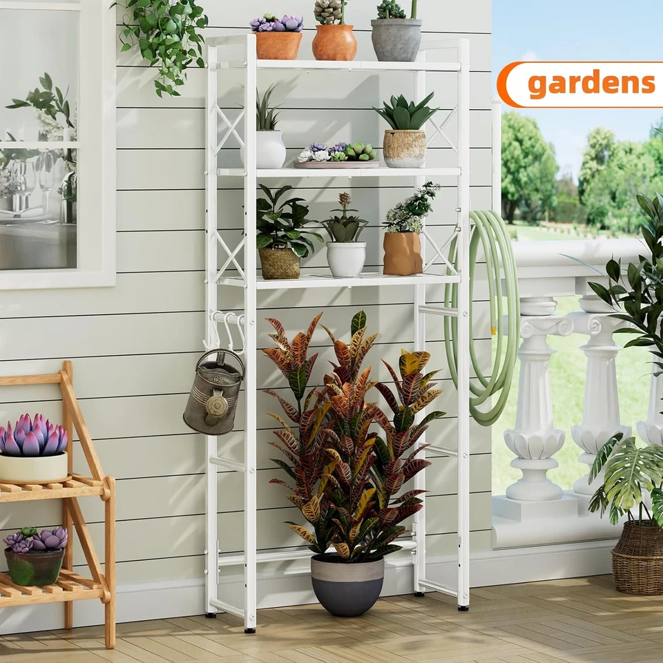 Estante de almacenamiento sobre el inodoro con soporte de papel higiénico, metal resistente 3 niveles B Foto 2 de 4