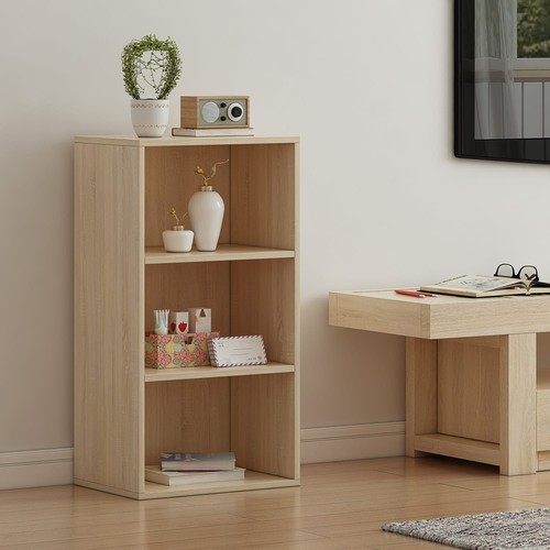 Modern Oak Wood 3 Tier Cube