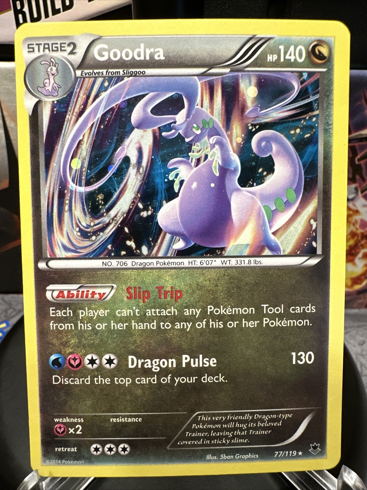 Goodra 77/119 LP Phantom Forces Cosmos Holo SWIRL Rare