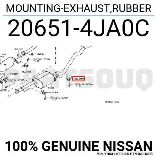 manecaページ 206514JA0C Genuine Nissan MOUNTING-EXHAUST,RUBBER 20651