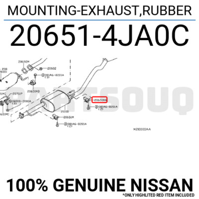 「RT-81821」 専用ページ 206514JA0C Genuine Nissan MOUNTING-EXHAUST,RUBBER 20651