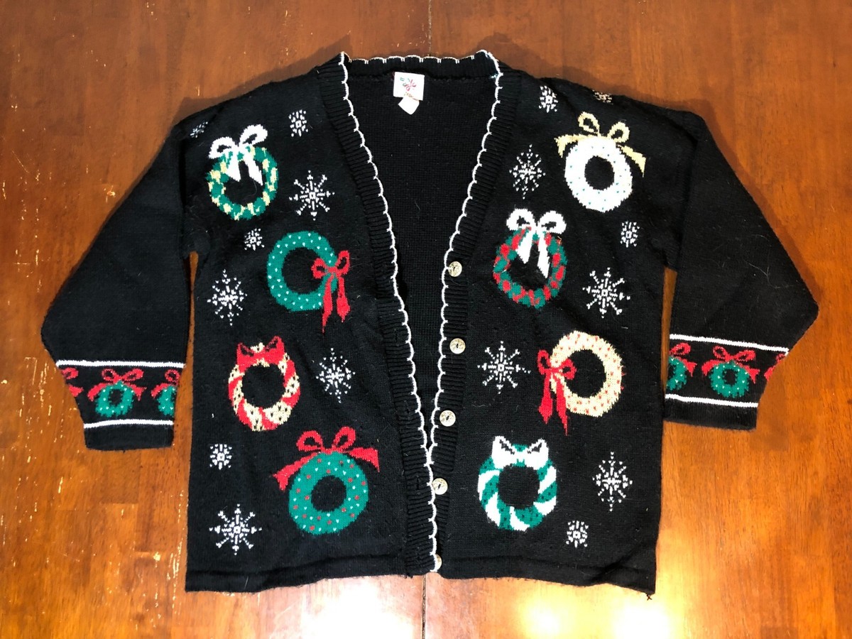 Nutcracker Cardigan Sweater Women Small Black Ugly Christmas
