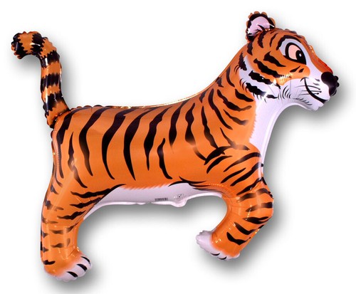 9pc set TIGER BALLOONS balloon party team mascot safari jungle zoo decor favors - Picture 2 of 3
