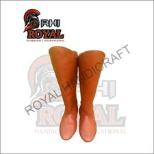 Medieval leather boots Renaissance long boots Historical leather footwear