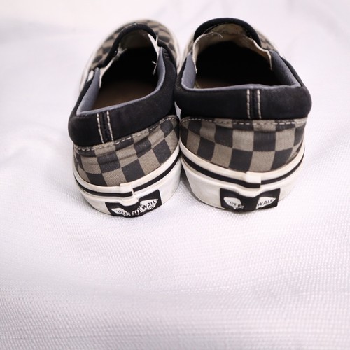 Vans kids Slip On Sneakers US 13.5 Black and Gray Checkered Canvas pre-owned - Picture 3 of 7