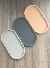 Concrete Oval Tray Cement Decorative Tray Candle Tray  Jewelry Tray Soap 