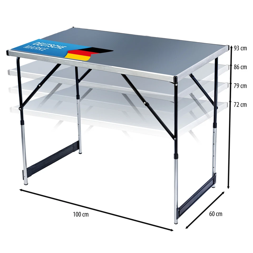Alu Campingtisch Mehrzwecktisch Partytisch Klapptisch Tisch 100x60cm (1Stück) - Bild 4 von 4