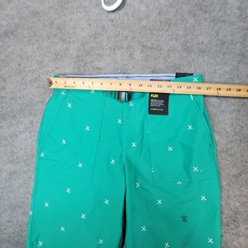 Nike Shorts Mens 32 Green Flat Front Slim Fit Belted Dri Fit - Picture 11 of 17
